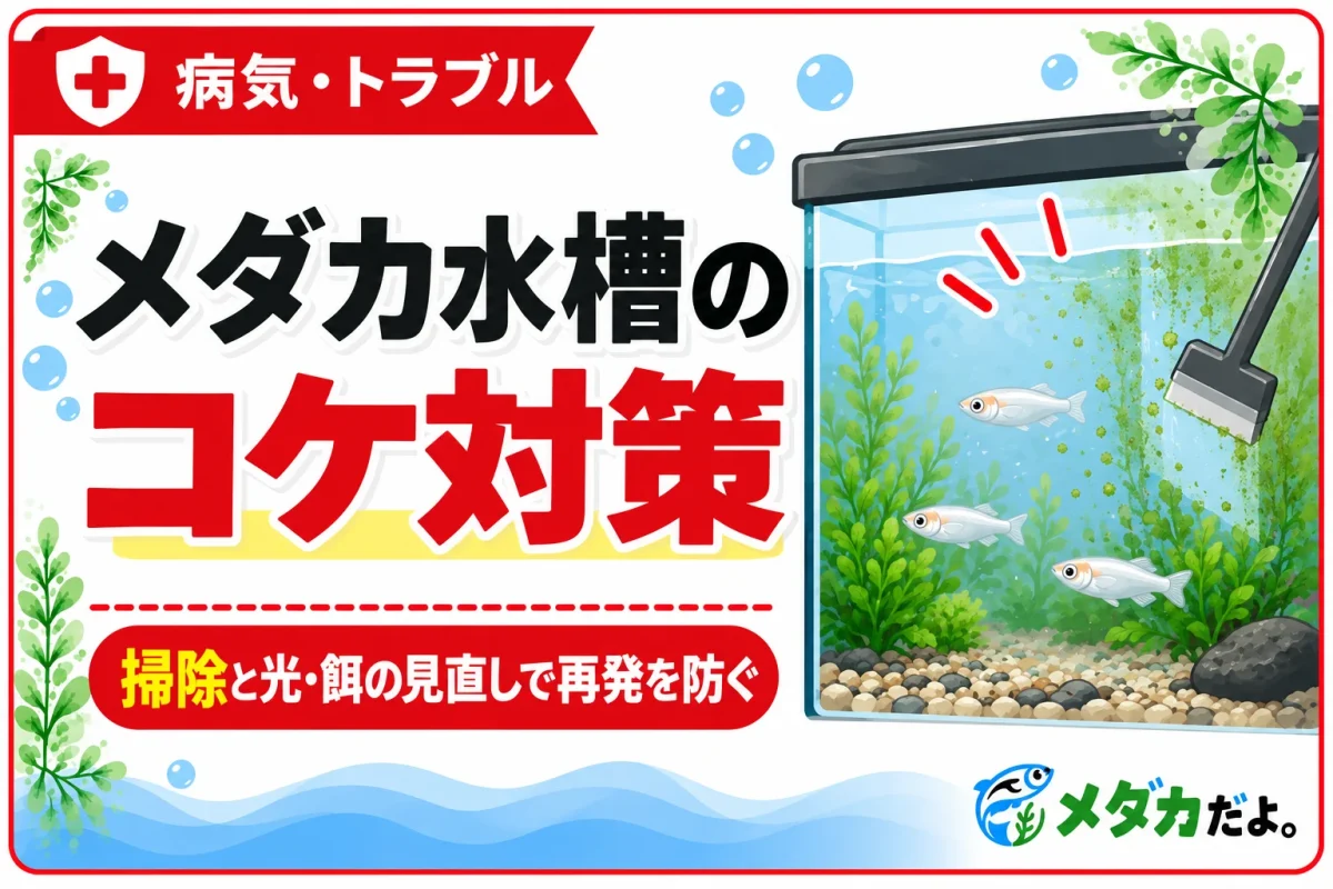 メダカ水槽のコケ対策｜掃除と光・餌の見直しで再発を防ぐ
